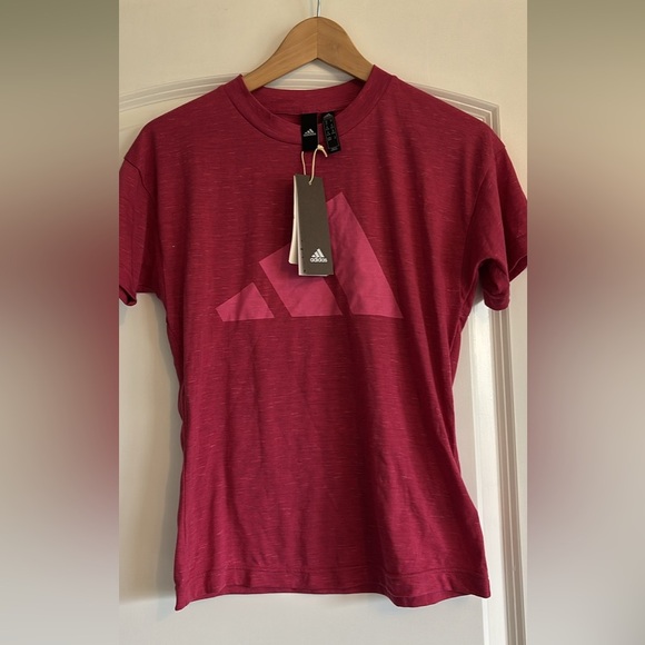 NWT adidas womens Win 2.0 Tee Wild Pink Melange X-Small - Picture 5 of 8